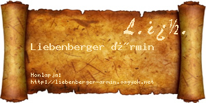 Liebenberger Ármin névjegykártya